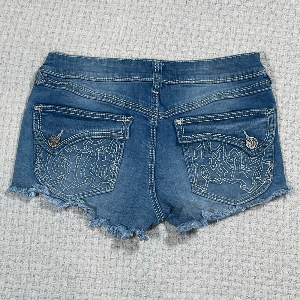 Ninth Hall Alyssia Shortie Sapphire Denim Shorts Cut Off Bootie Shorts Size 8